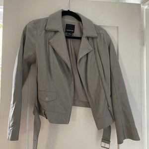 Grey Leather Jacket